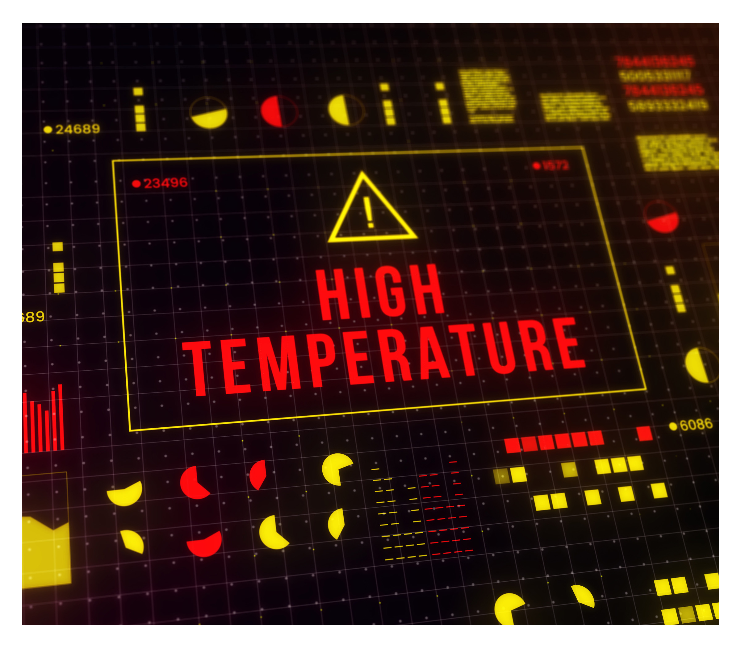 A is for Alarm, shows a high temperature alert