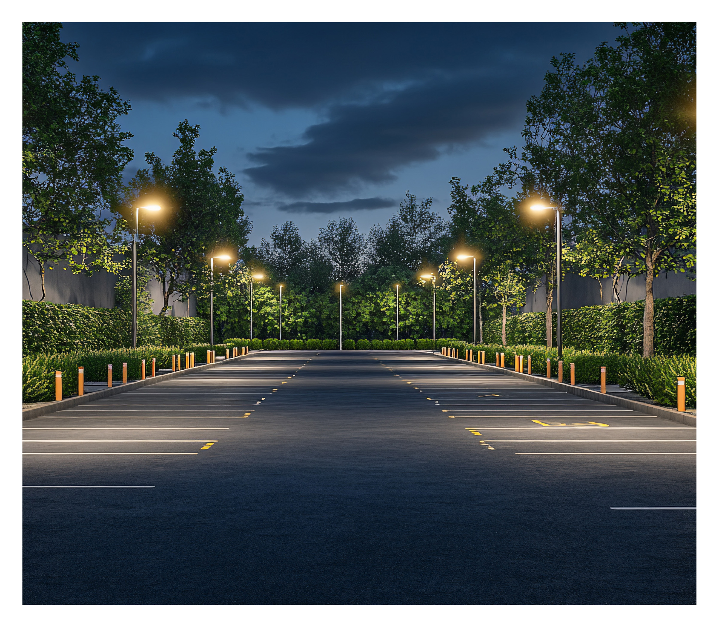 C is for Control, shows a parking lot with lighting